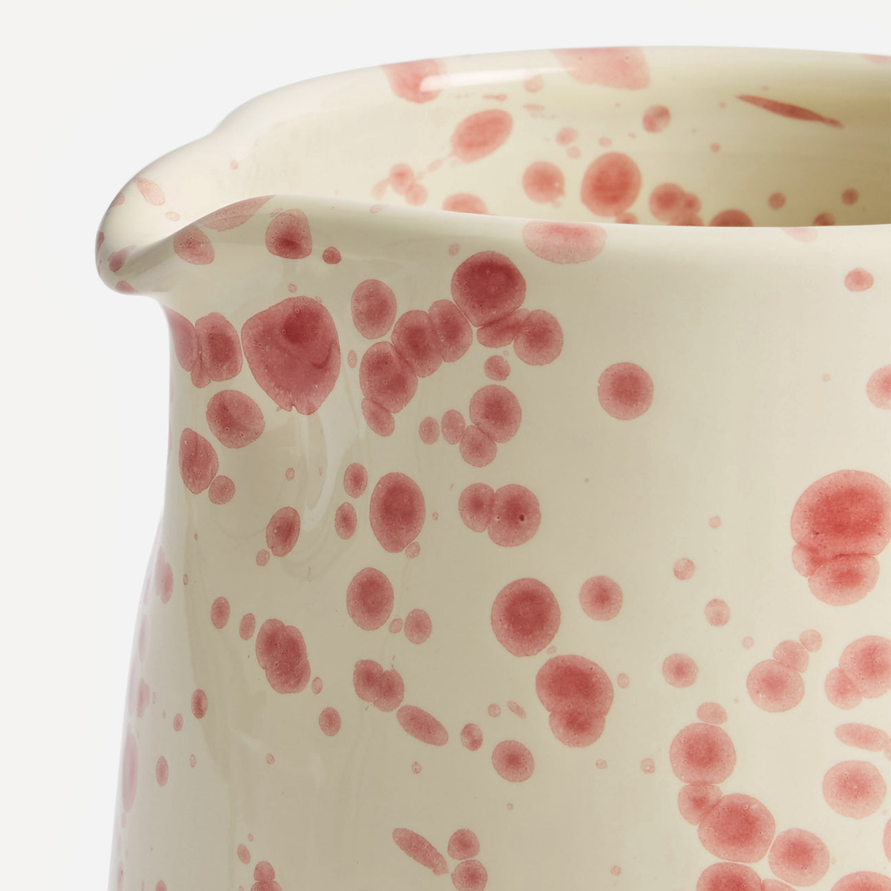 Cranberry Splatter Hand Painted Ceramic Jug