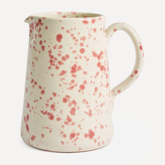 Cranberry Splatter Hand Painted Ceramic Jug