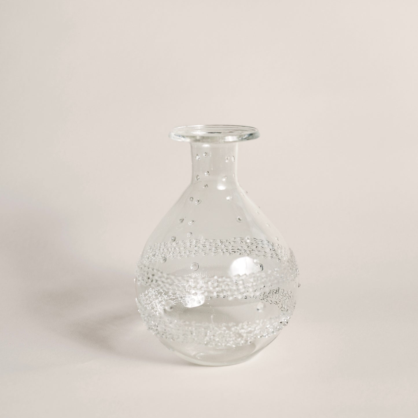 Hand Made Shimmering Clear Glass Bud Vase