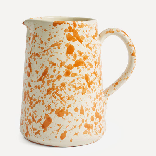 Burnt Orange Splatter Hand Painted Ceramic Jug