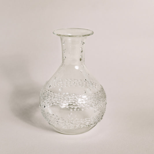 Hand Made Shimmering Clear Glass Bud Vase