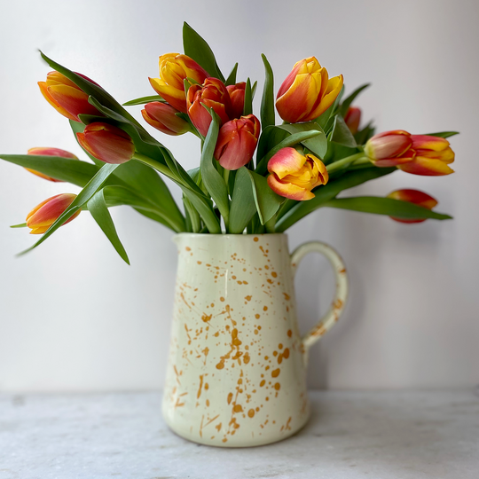 Burnt Orange Splatter Hand Painted Ceramic Jug