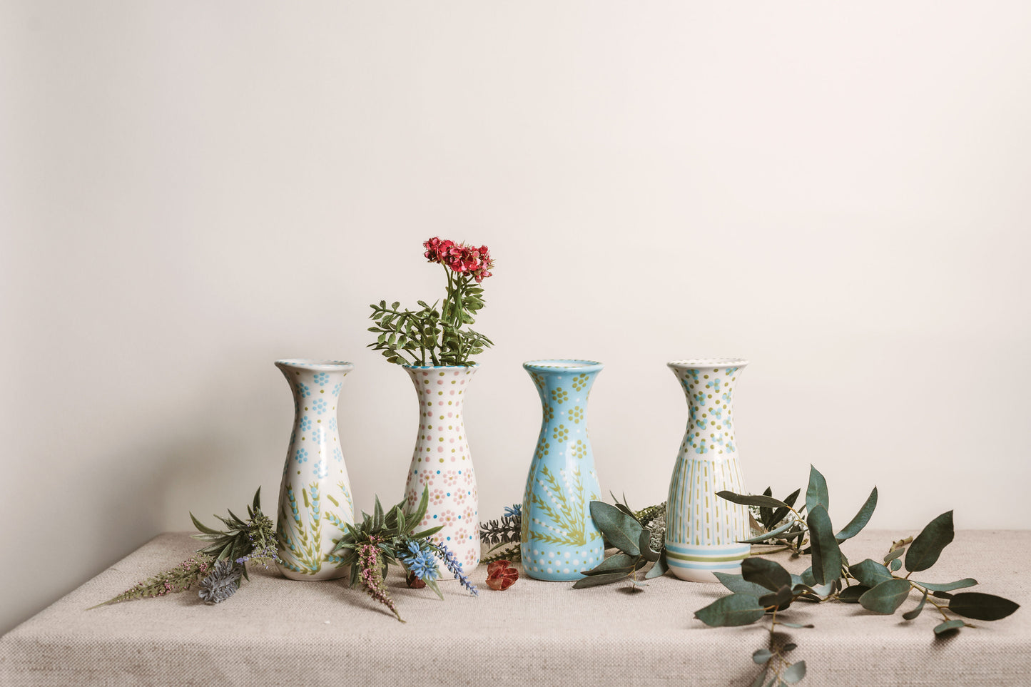 Collection of Four Bud Vases