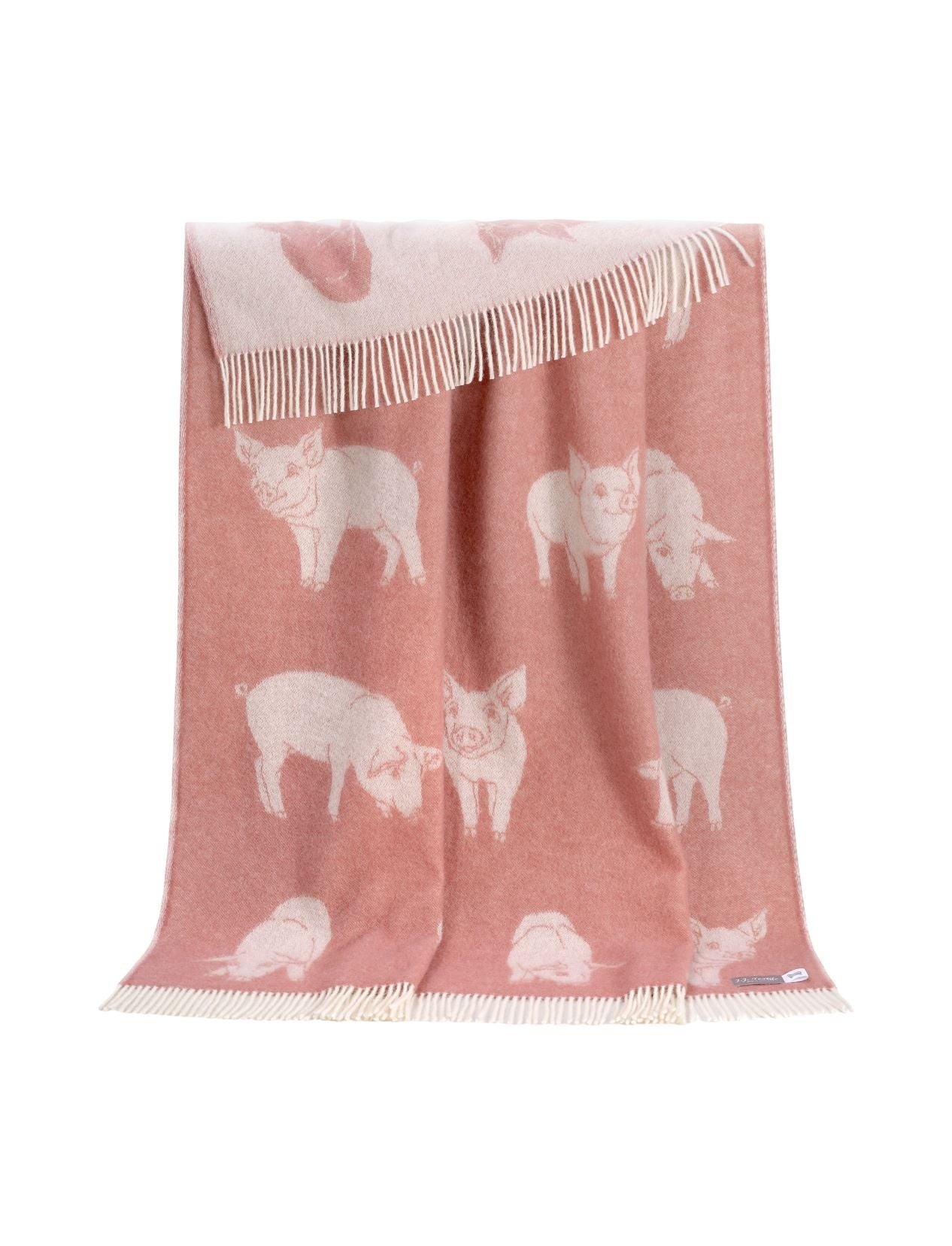 Piglet Parade: Reversible Pure Wool Throw for Year-Round Cosiness